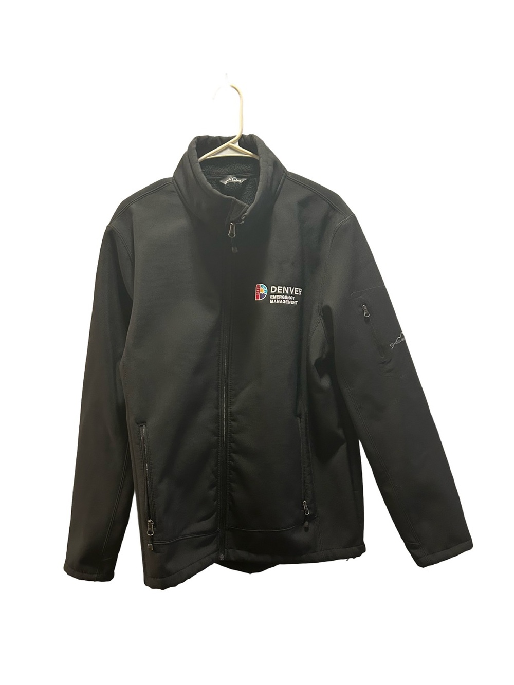 🔥Eddie Bauer Black Softshell Jacket with Denver Embroidered Logo
